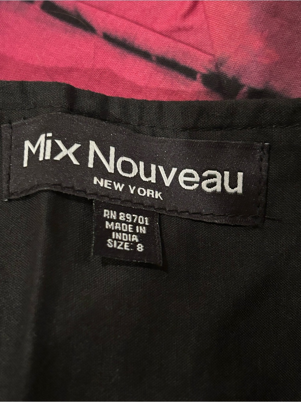 New Mix Nouveau Tie Dye Skirt size 8 Black/Fushia - Picture 11 of 11